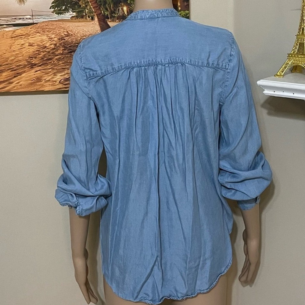 H&M Light Blue Top Size 2 - Picture 3 of 7